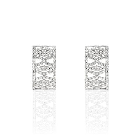 Boucles D'oreilles Puces Or Blanc Oxyde De Zirconium - Puces Femme | Marc Orian