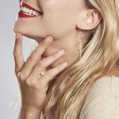 Boucles D'oreilles Pendantes Rizlaine Argent Blanc - Boucles d'oreilles Pendantes Femme | Marc Orian