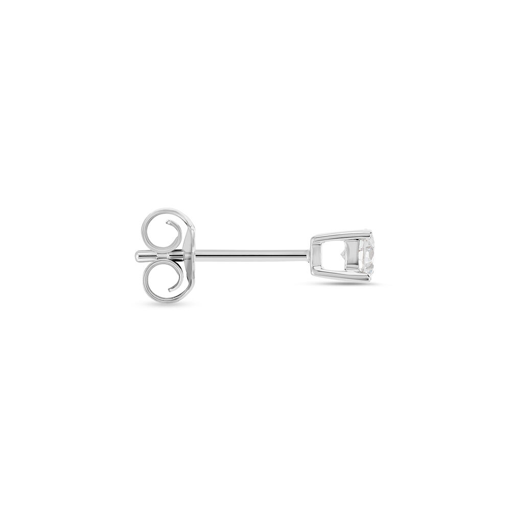 Boucle D'oreille Puce Unitaire Victoria Or Blanc Diamant - Puces Famille | Marc Orian