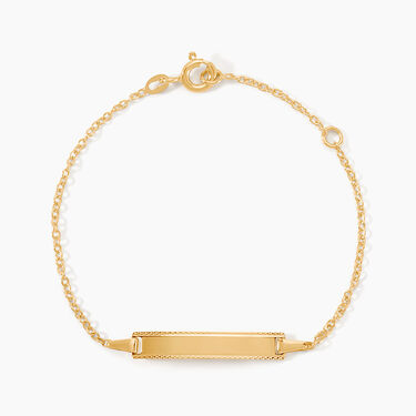 Bracelet Identit&eacute; Gaspardine Maille For&ccedil;at Or Jaune
