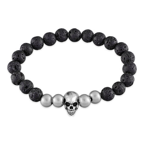 Bracelet Leto Acier Blanc Pierre De Lave - Bracelets chaînes Homme | Marc Orian