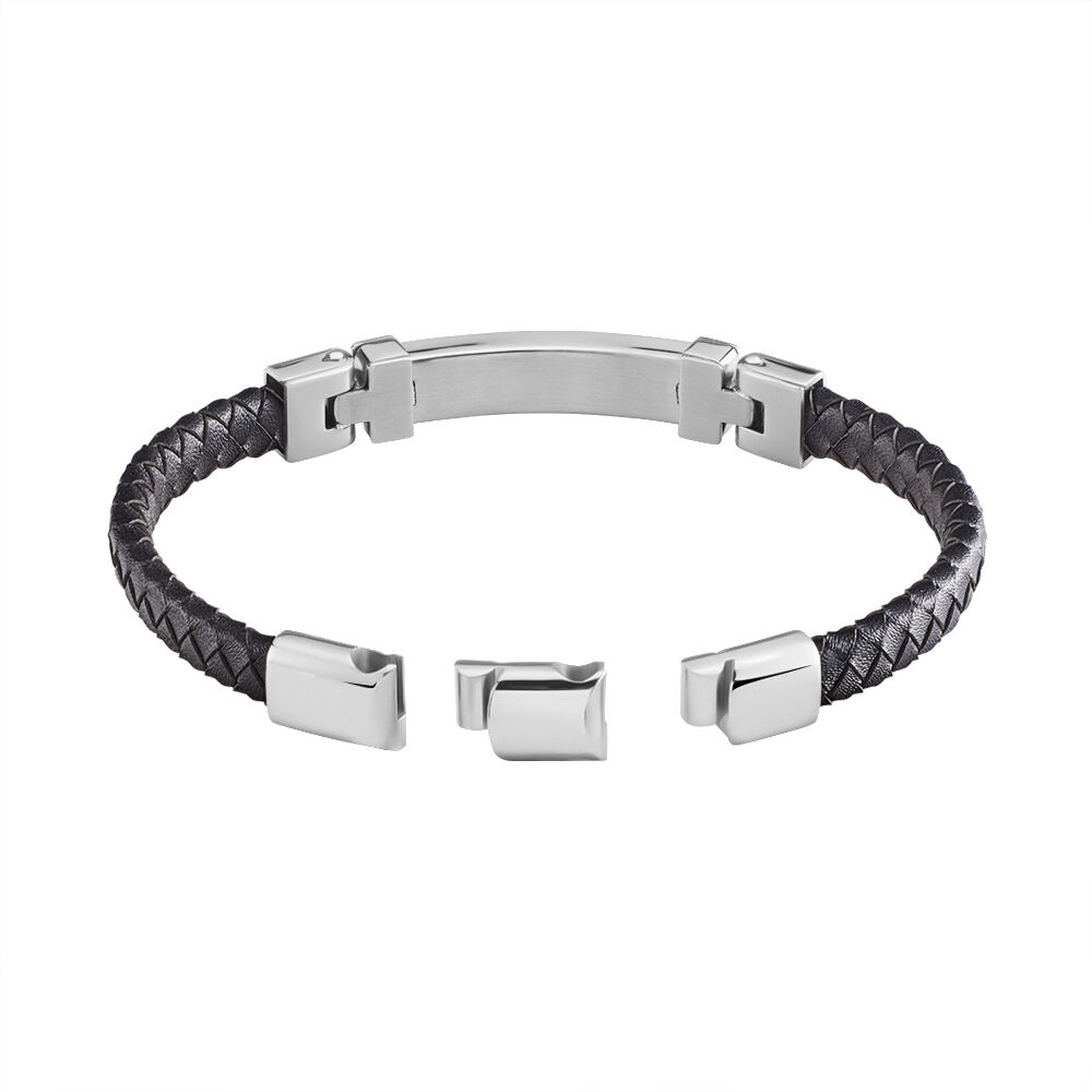 Bracelet Yannick Acier Blanc - Bracelets cuir Homme | Marc Orian