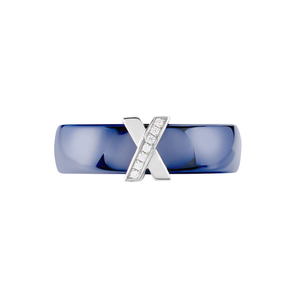 Bague Cronos Argent Blanc Céramique Oxyde - Bagues avec pierre Femme | Marc Orian