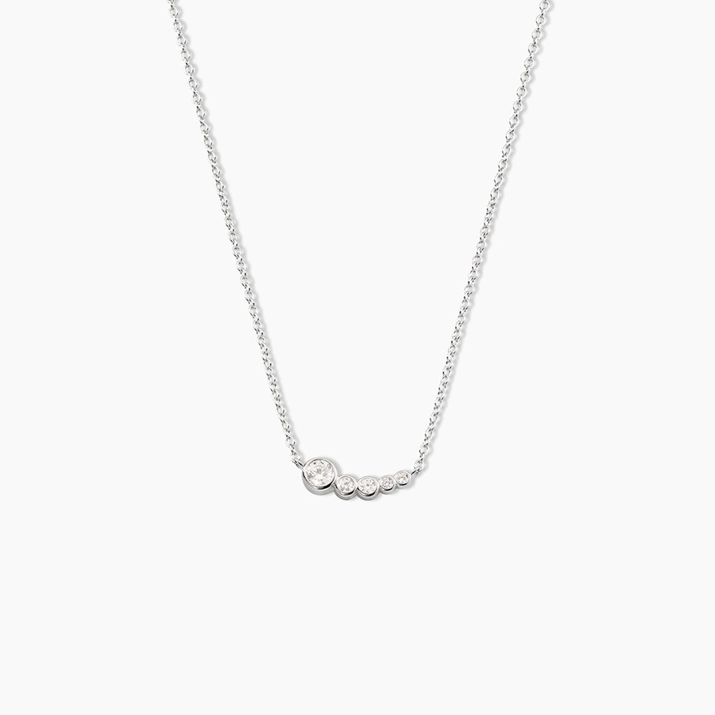 Collier Esperance Argent Blanc Oxyde De Zirconium - Colliers avec pierres Femme | Marc Orian