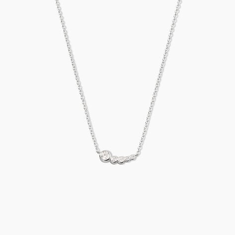 Collier Esperance Argent Blanc Oxyde De Zirconium - Colliers avec pierres Femme | Marc Orian