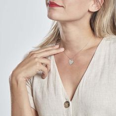 Pendentif Sirona Coeur Gravable Or Blanc - Pendentifs Femme | Marc Orian