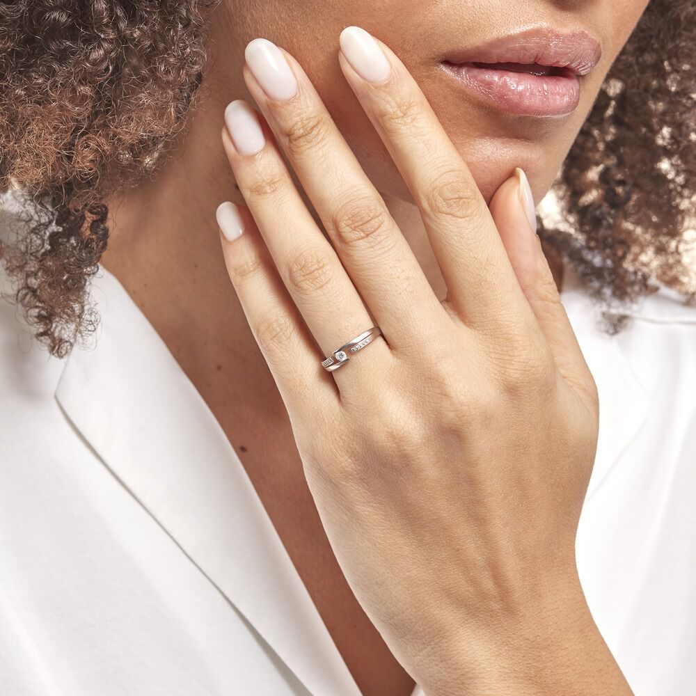 Bague Solitaire Elisa Or Blanc Diamant - Parures de mariage Femme | Marc Orian