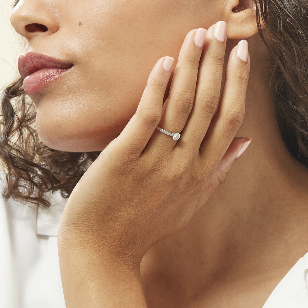 Bague Solitaire Mathylda Argent Blanc Oxyde De Zirconium - Solitaires Femme | Marc Orian
