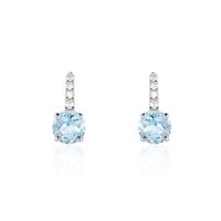 Bijoux D'oreilles Monroe Or Blanc Topaze Oxyde De Zirconium