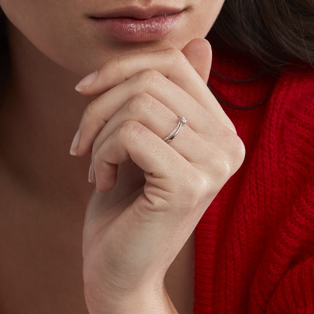 Bague Solitaire Asia Or Blanc Diamant - Bagues Solitaire Femme | Marc Orian