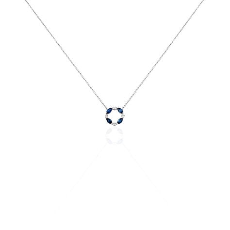 Collier Arlina Or Blanc Saphir Et Diamant - Colliers avec pierres Femme | Marc Orian