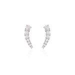 Boucles D'oreilles Grimpantes Aldrick Argent Blanc Oxyde De Zirconium - Piercings d'oreilles Femme | Marc Orian