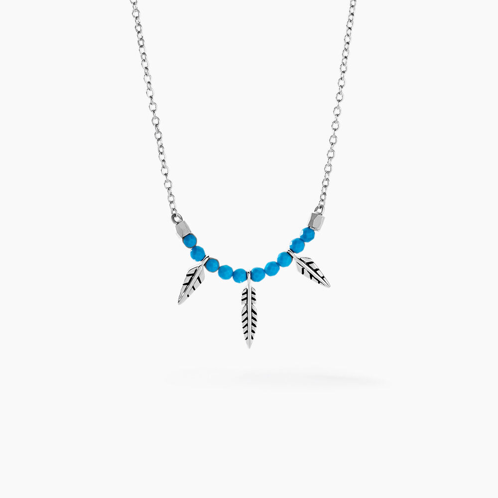 Collier Lottie Argent Blanc Turquoise - Colliers avec pierres Femme | Marc Orian