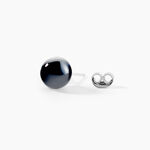 Boucles D'oreilles Puces Orbe Argent Blanc C&eacute;ramique - Puces Femme | Marc Orian