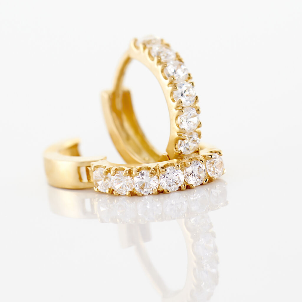 Créoles Andgelina Rondes Or Jaune Oxyde De Zirconium - Boucles d'oreilles Créoles Femme | Marc Orian