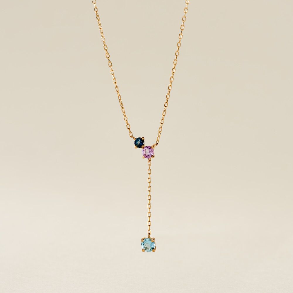 Collier Amaranta Or Jaune Topaze Am&eacute;thyste - Colliers avec pierres Femme | Marc Orian