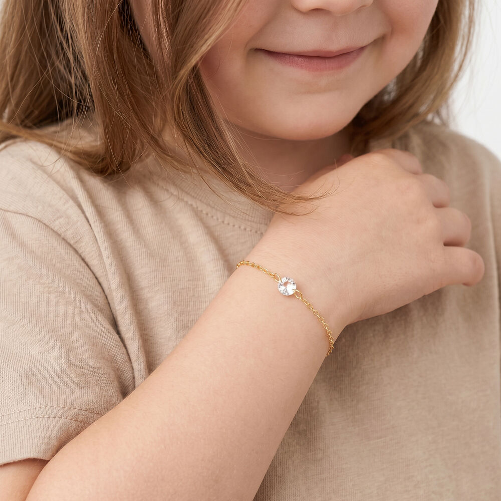 Bracelet Or Jaune Emilee Oxyde De Zirconium - Bracelets cha&icirc;nes Enfant | Marc Orian