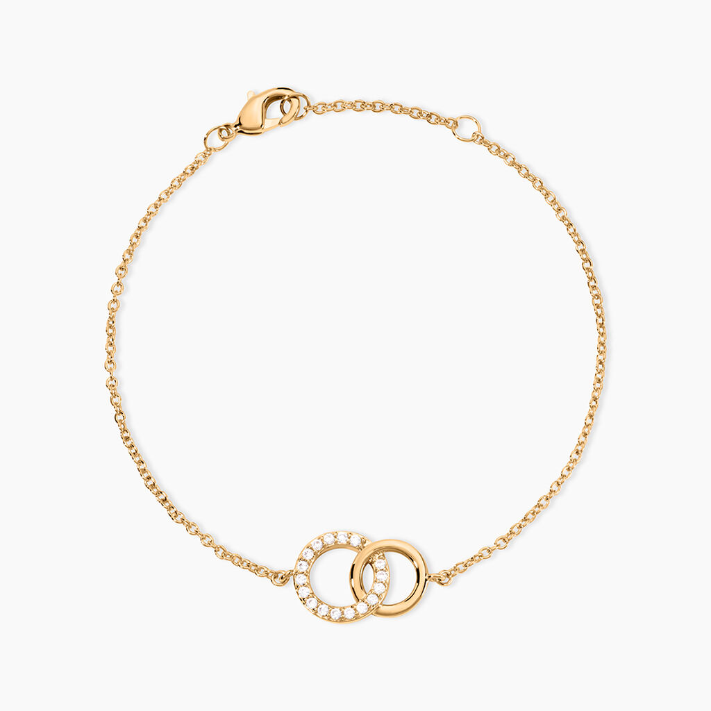 Bracelet Poeae Plaqu&eacute; Or Jaune Oxyde De Zirconium - Bracelets Anneaux Entrelaces Femme | Marc Orian