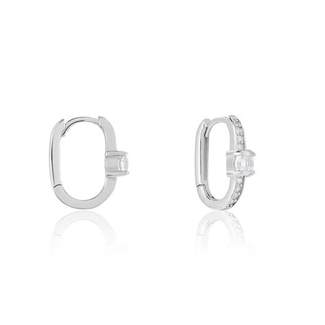 Créoles Francene Argent Blanc Oxyde De Zirconium - Créoles Femme | Marc Orian