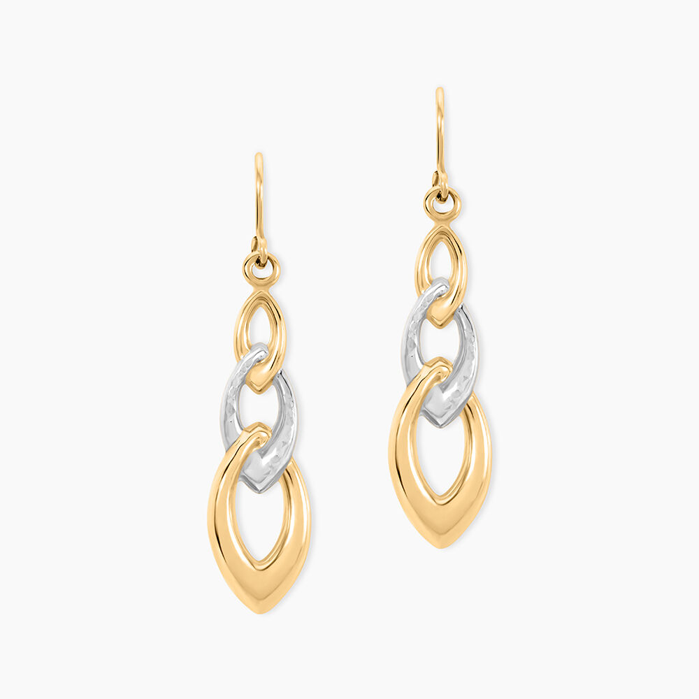 Boucles D'Oreilles Pendantes Pentti Or Bicolore - Pendantes Femme | Marc Orian