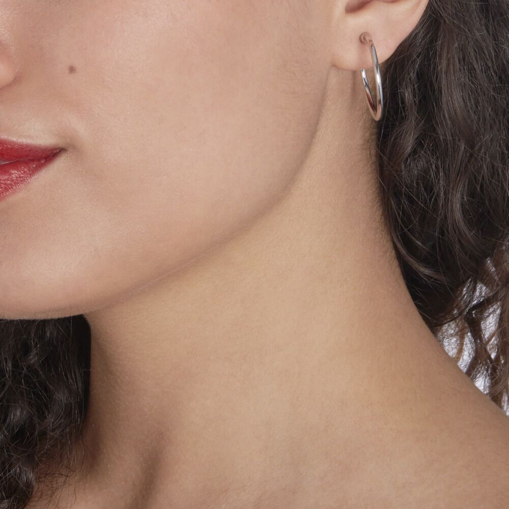 Créoles Maxa Argent Blanc - Créoles Femme | Marc Orian