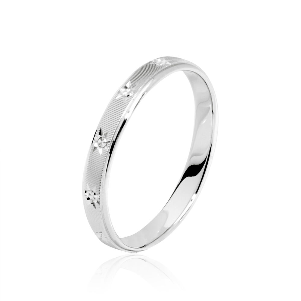 Alliance Pricilia Ruban Plat Or Blanc - Alliances duo Unisex | Marc Orian
