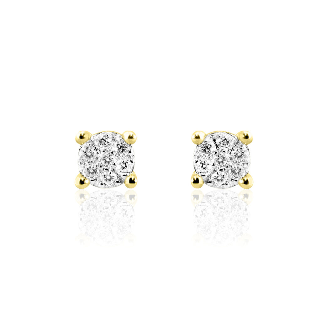 Boucles D'oreilles Puces Kate Or Jaune Diamant - Boucles d'oreilles mariage Femme | Marc Orian