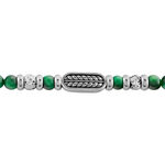 Bracelet Philo Acier Blanc Oeil De Tigre Pierre De Lave - Bracelets cha&icirc;nes Homme | Marc Orian