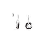 Boucles D'oreilles Pendantes You&me Argent Blanc C&eacute;ramique Et Oxyde - Pendantes Femme | Marc Orian