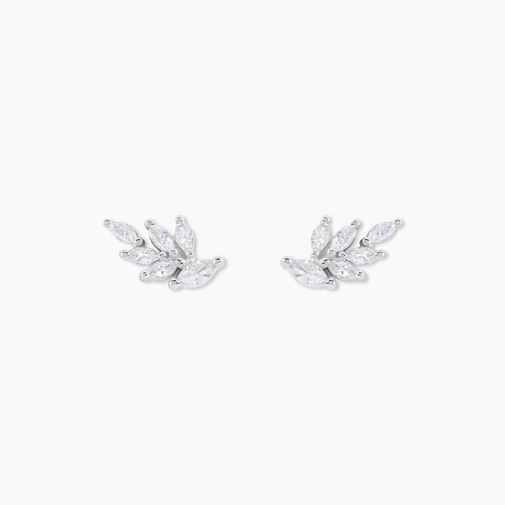 Boucles D'Oreilles Puces Anastasya Argent Blanc Oxyde De Zirconium - Puces Femme | Marc Orian