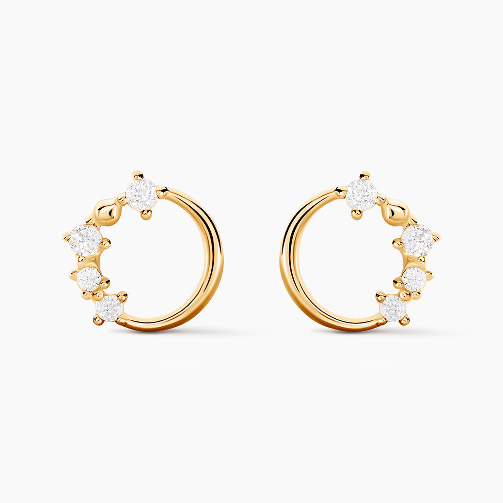 Boucles D'oreilles Puces Wenona Or Jaune Oxyde De Zirconium - Puces Femme | Marc Orian