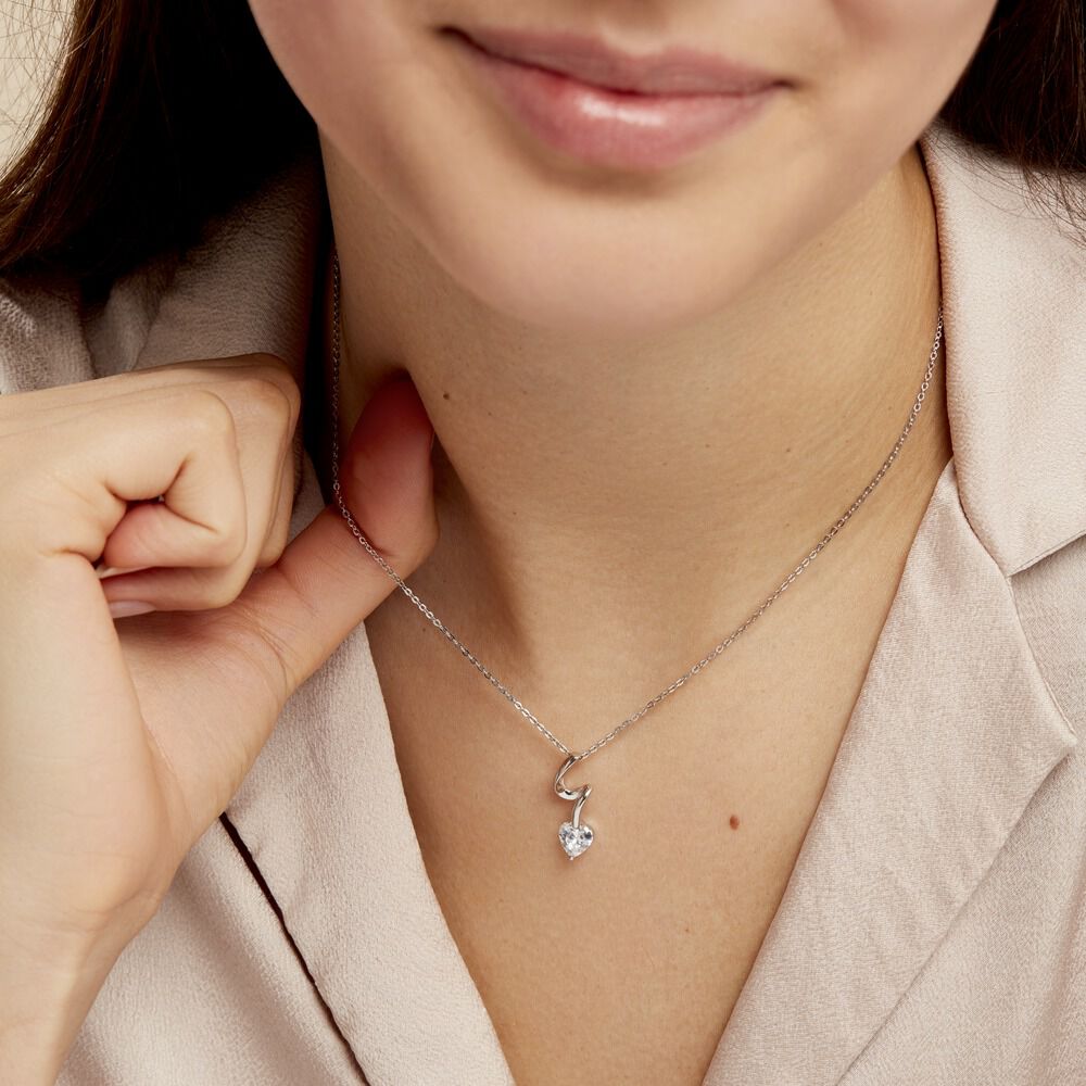 Collier Amayes Argent Blanc Oxyde De Zirconium - Colliers avec pierres Femme | Marc Orian