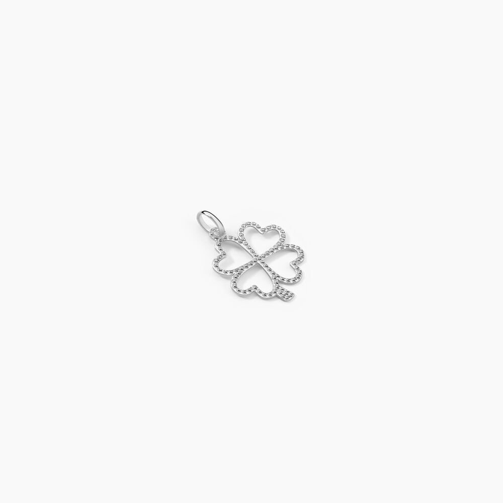 Pendentif Koulmia Trefle Diamante Or Blanc - Pendentifs Femme | Marc Orian