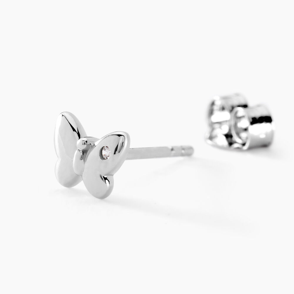 Boucles D'oreilles Puces Diep Argent Blanc Oxyde De Zirconium - Puces Femme | Marc Orian