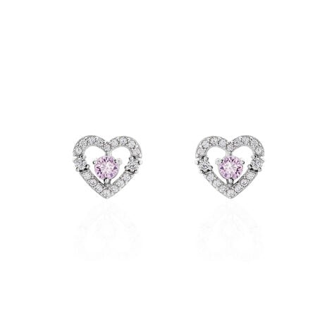 Boucles D'oreilles Puces Carren Argent Blanc Oxyde De Zirconium - Puces Femme | Marc Orian