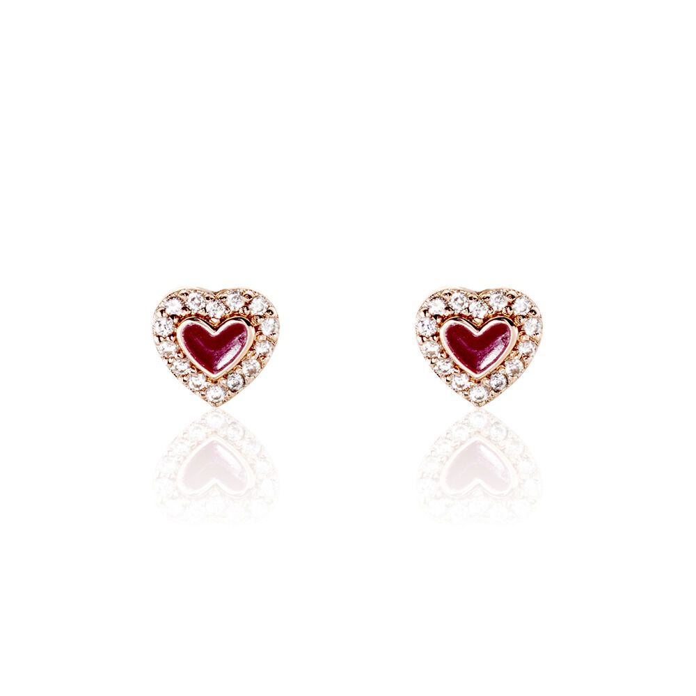 Boucles D'oreilles Puces Argent Rose Astor Oxydes De Zirconium - Puces Femme | Marc Orian