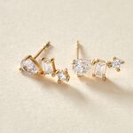 Boucles D'oreilles Puces Osip Or Jaune Oxyde De Zirconium - Puces Femme | Marc Orian