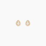 Boucles D'Oreilles Puces Pilvi Or Jaune Oxyde De Zirconium - Puces Femme | Marc Orian
