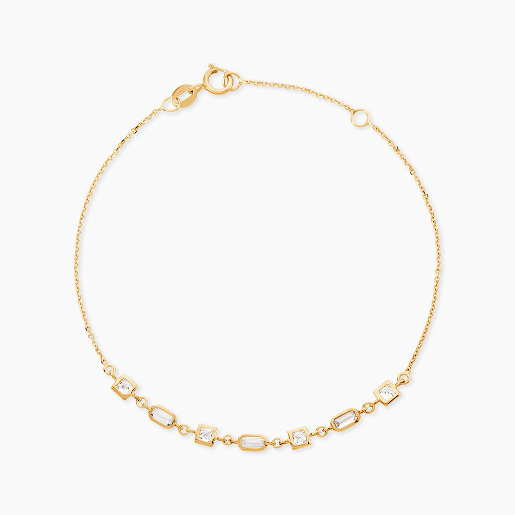 Bracelet Or Jaune Mercy Oxyde De Zirconium - Bracelets cha&icirc;nes Femme | Marc Orian