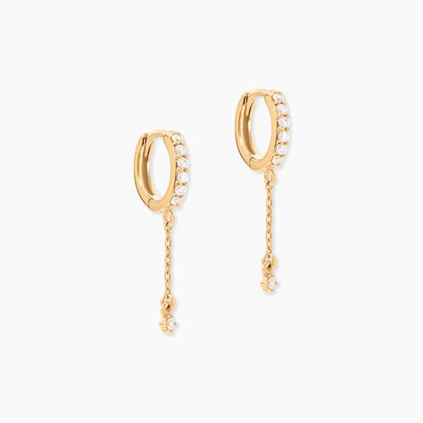 Boucles D'Oreilles Pendantes Hesta Plaqu&eacute; Or Jaune Oxyde De Zirconium - Pendantes Femme | Marc Orian