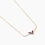 Collier Florelys Or Jaune Am&eacute;thyste Oxyde De Zirconium - Colliers avec pierres Femme | Marc Orian