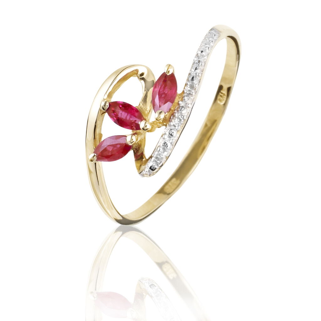 Bague Naceira Or Bicolore Rubis Et Diamant - Bagues vintage Femme | Marc Orian