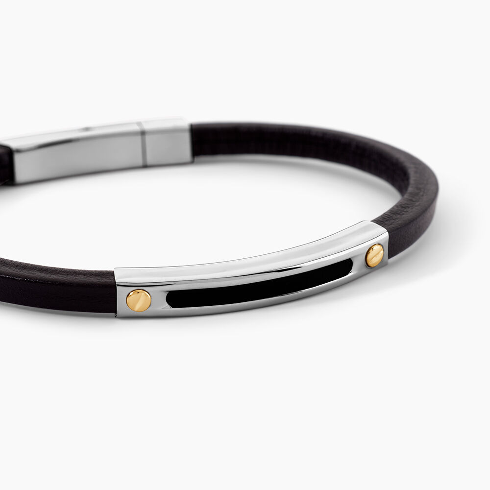Bracelet Cuir De Vache Noir - Bracelets cuir Homme | Marc Orian