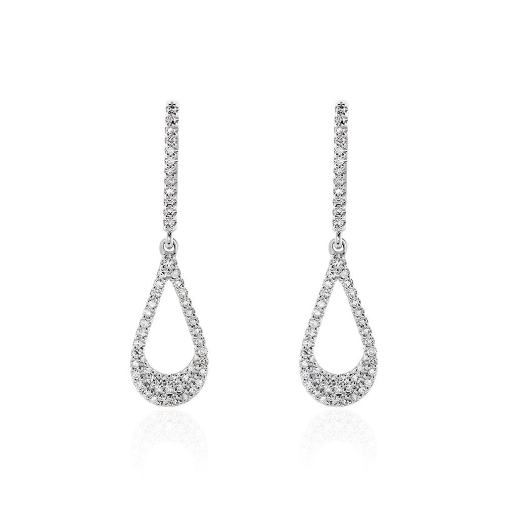 Boucles D'oreilles Pendantes Or Blanc Abilene Diamants - Pendantes Femme | Marc Orian