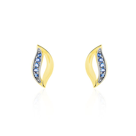 Boucles D'oreilles Puces Urbice Or Jaune Saphir - Puces Femme | Marc Orian