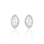 Boucles D'oreilles Puces Hermance Argent Blanc Oxyde De Zirconium - Puces Femme | Marc Orian