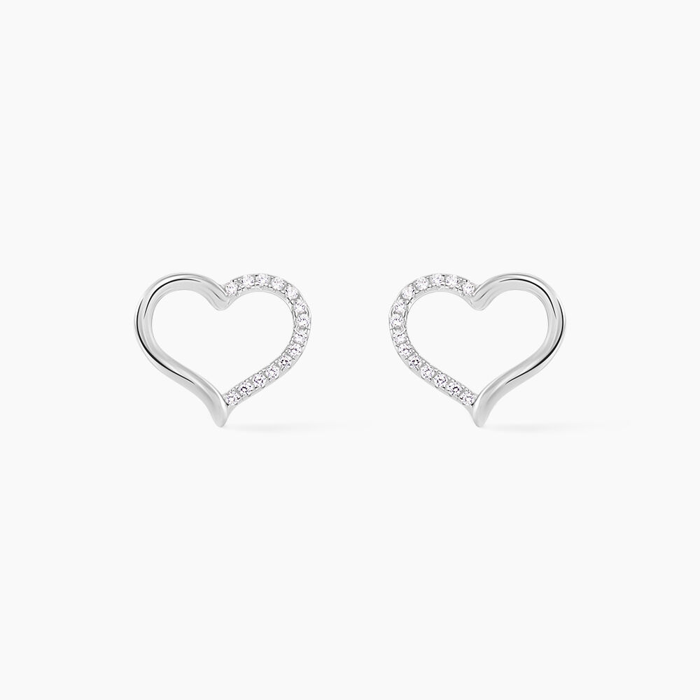 Boucles D'oreilles Puces Salona Argent Blanc Oxyde De Zirconium - Puces Femme | Marc Orian