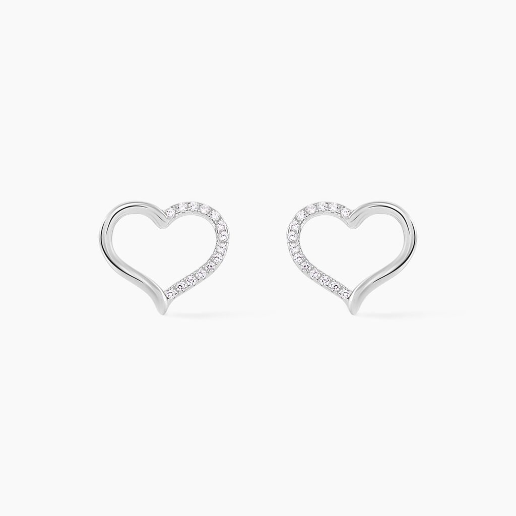 Boucles D'oreilles Puces Salona Argent Blanc Oxyde De Zirconium - Puces Femme | Marc Orian