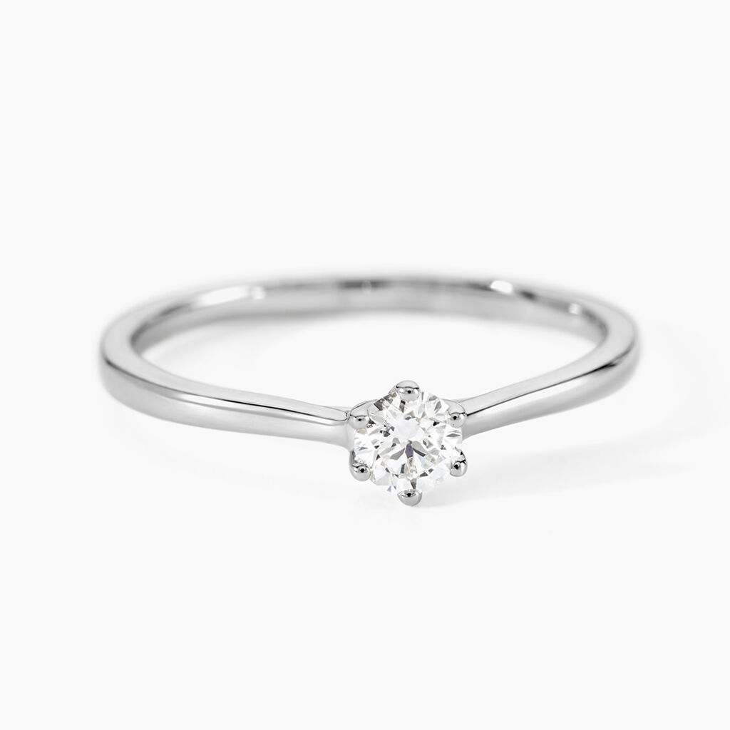 Bague Athena Platine Blanc Diamant - Solitaires Femme | Marc Orian