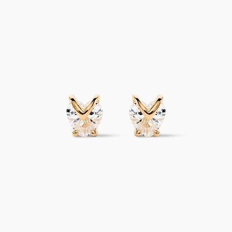 Boucles D'oreilles Puces Abelinia Plaqué Or Jaune Oxyde De Zirconium - Puces Femme | Marc Orian